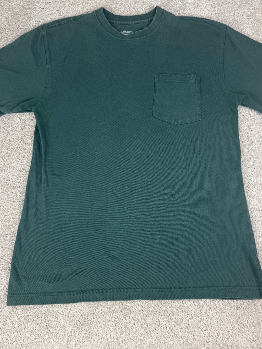 Dickies Genuine Pocket Short Sleeve Crew Neck T-Shirt Cotton Green Men's Large